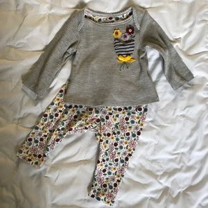 Mud Pie Baby Girl Gray Tunic with Leggings Set